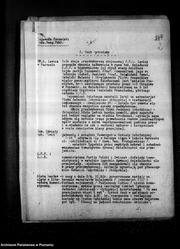 Obraz 6 z jednostki "Sprawozdania sytuacyjne tygodniowe za czas od 1 listopada do 4 grudnia 1930 r. /53-57/"