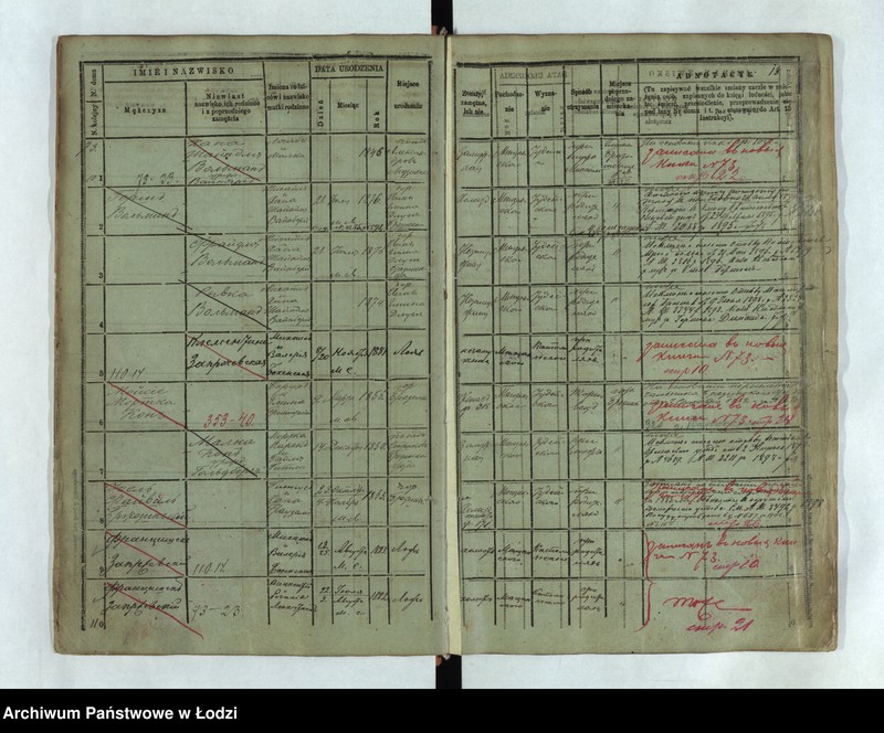 Obraz 16 z jednostki "Księga ludności stałej Łódź - cyrkuł I nr 73-120"