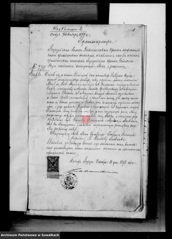 image.from.unit.number "Dokumenty k aktam brakosočetavšichsja Serejskago Rimsko-Katoličeskago prichoda za 1894 god"