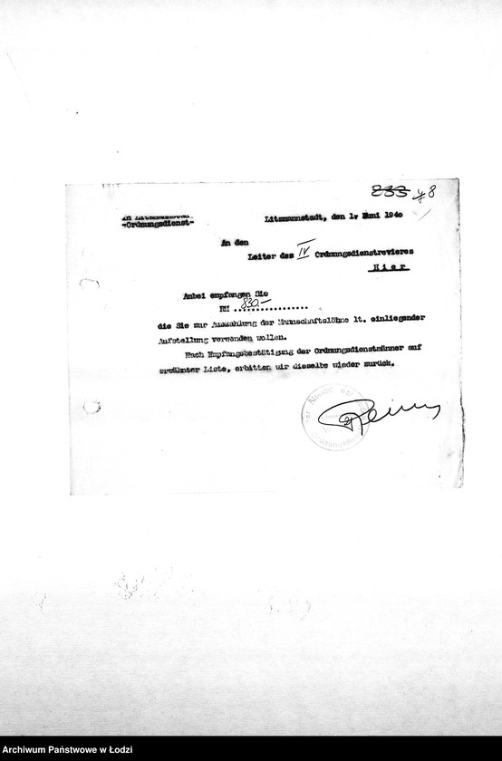 Obraz 11 z jednostki "[Rozkazy dzienne, zarządzenia i okólniki Komendy Służby Porządkowej skierowane do rewirów]"