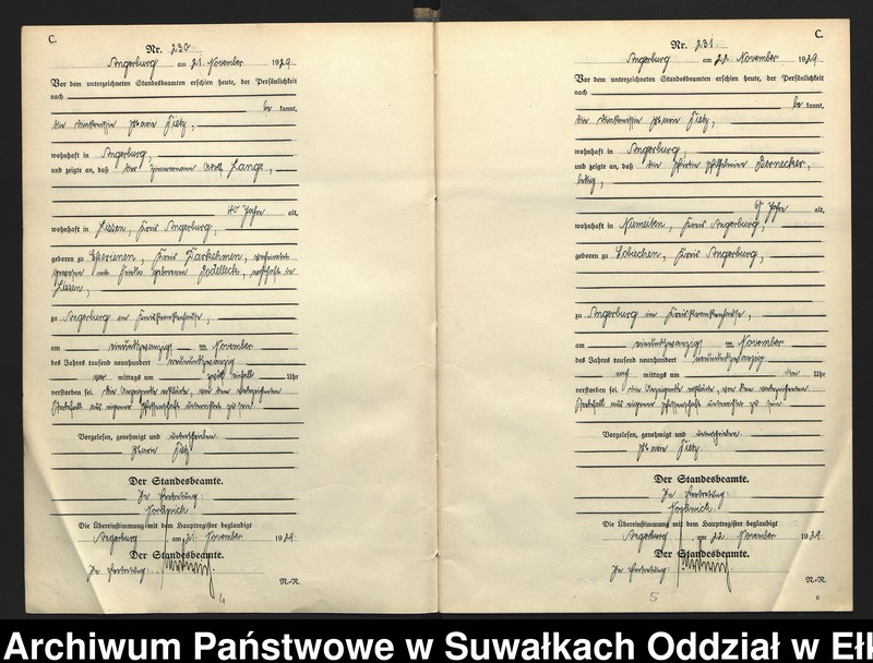 image.from.unit.number "[Sterbe = Register (Neben = Register) Standesamt Angerburg einschl. der Standesamtsbezirk Gross Strengeln, Kehlen und Prinowen] No 228 bis 248"