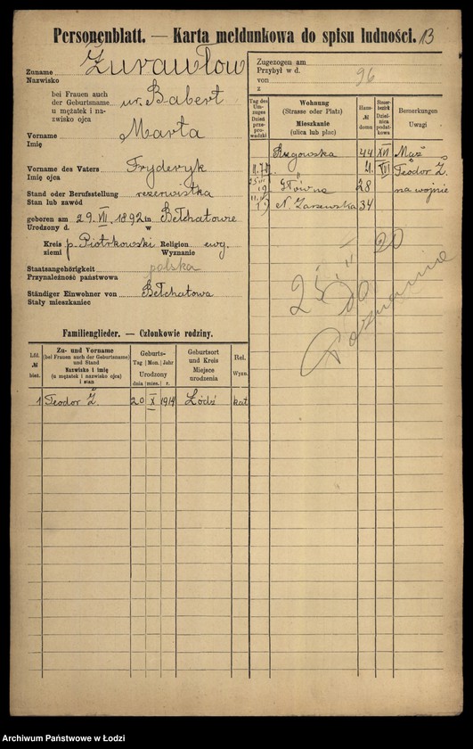 image.from.unit.number "[Spis ludności Łodzi] Żórawiak - Zybrand"