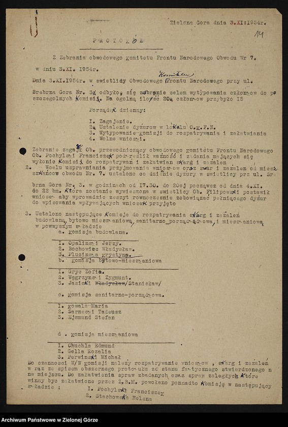 image.from.unit.number "Protokoły i sprawozdania z działalności Obwodowego Komitetu Frontu Narodowego /6-19/ w Zielonej Górze"