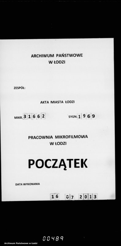 Obraz 1 z jednostki "Po voprosu o zakrytiu ipotečnoj knigi zavedennoj v 1826 g. na gor. Lodz po kotoroj vse zemli na gor. Lodz zapisany sobstvennostju kazny"