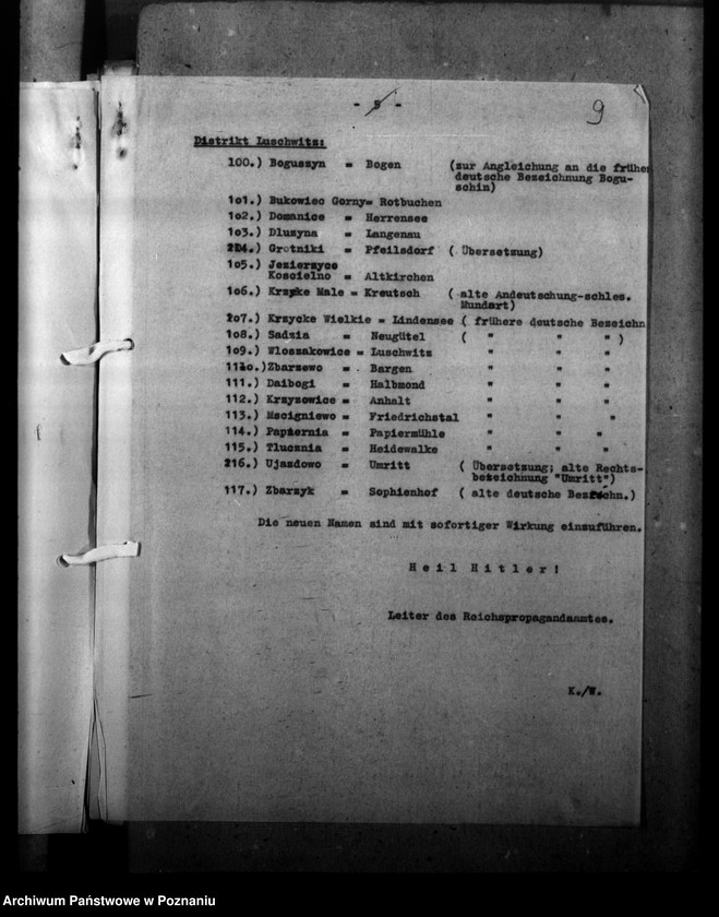 Obraz 13 z jednostki "Ortsnamenänderung - Kreis Lissa (Leszno)"