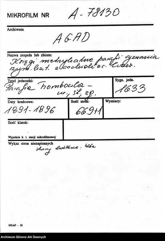 image.from.unit.number "Parafia: Trembowla. Dekanat: Trembowla. Księga metrykalna urodzeń, ślubów i zgonów dla miasta Trembowla i wsi: Małów, Humniska, Plebanówka, Podgórze, Semenów, Wolica, Załawie, Zieleńcze, Boryczówka*, Iławcze**, Iwanówka***, Hleszczawa***, Krowinka****, Ostrowczyk (i wsie: Olendry, Kaptury, Zaścianocze, Zubów, Słobódka Strusowska)*****."