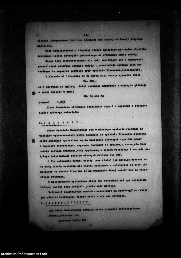 Obraz 19 z jednostki "[Protokoły i raporty z lustracji wydziałów i resortów]"