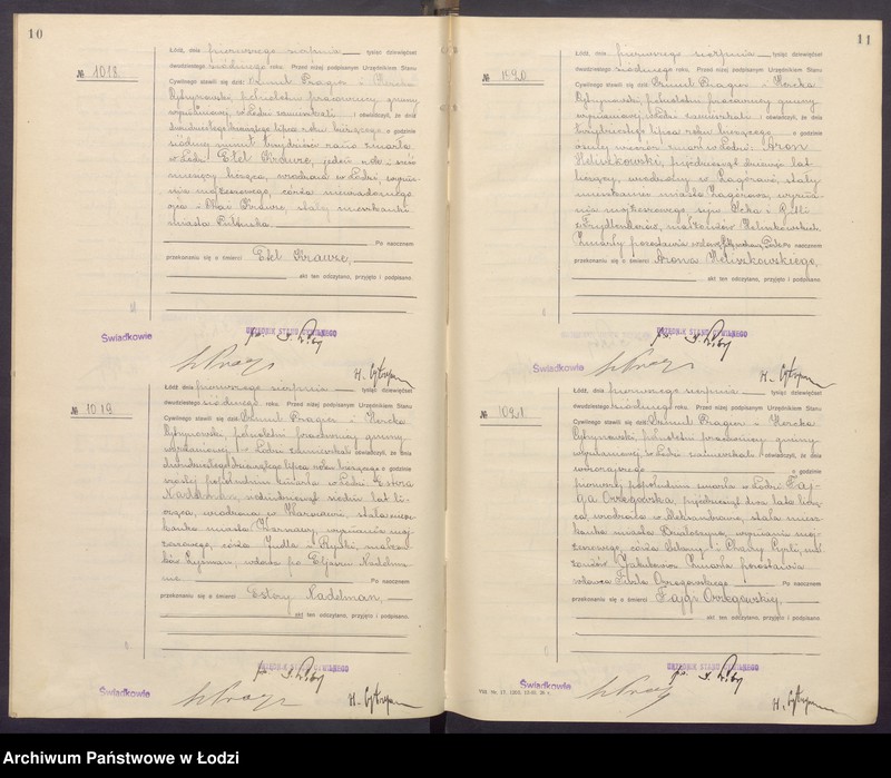 Obraz 8 z jednostki "Akta zgonów od numeru 1000 do numeru 1868"