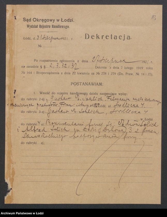 Obraz 15 z jednostki "Gustaw E. Sohlich – fabryka mydła i chemicznych przetworów"