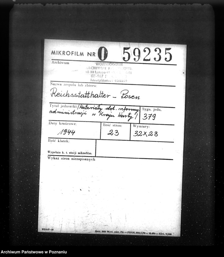 Obraz 2 z jednostki "Materiały dotyczące reformy administracji w Kraju Warty"