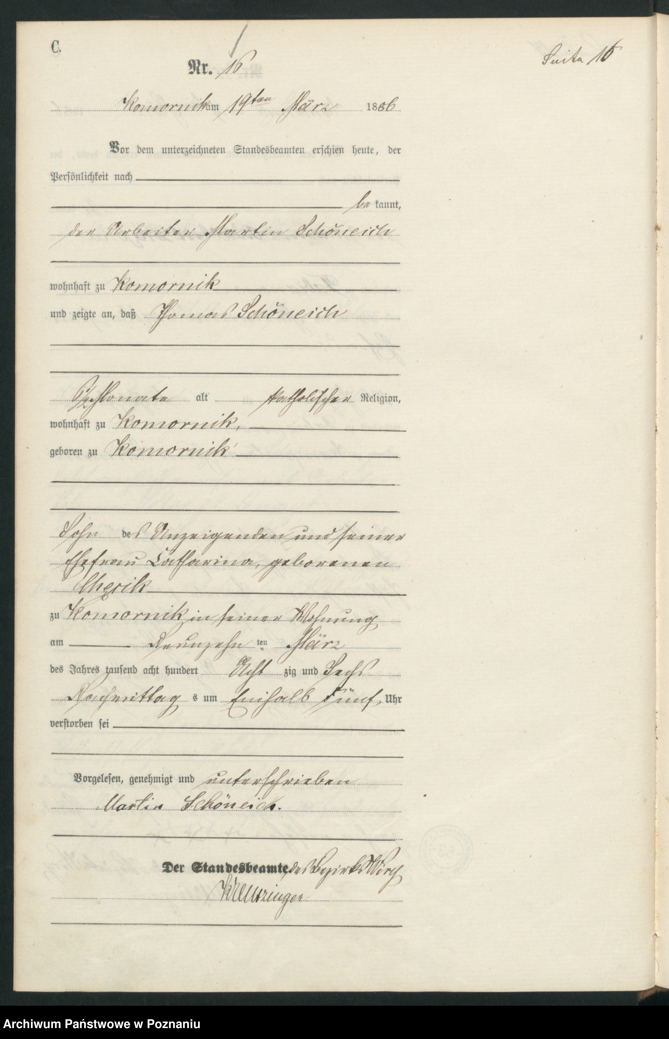 Skan z jednostki: Księga zgonów