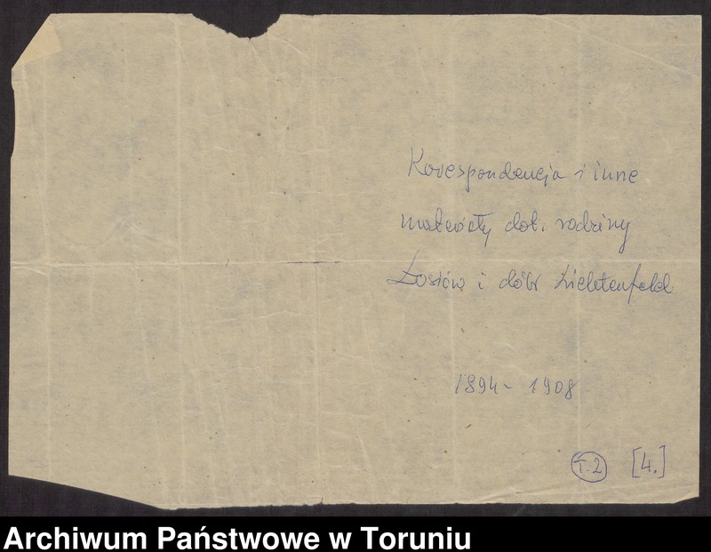 image.from.unit.number "[Michał Leon Sczaniecki i Bogusława z Kruszyńskich - korespondencja II. Korespondencja dot. dziejów rodu Łosiów w Prusach, spadków po J. Jeżewskim, A. Kalksteinie, B. Klepaczewskim, E. Wilkxyckiej]"