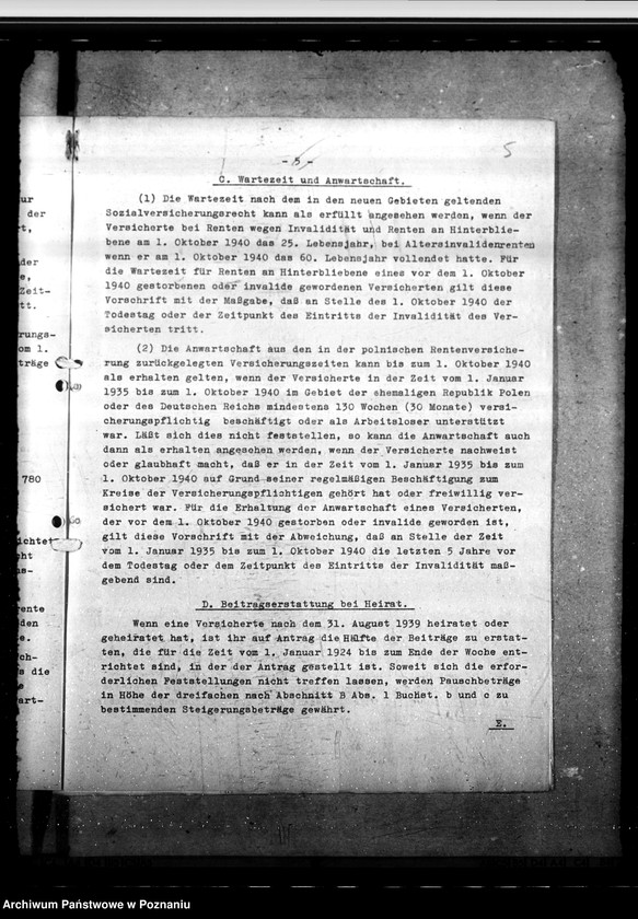 Obraz 9 z jednostki "Erfassung der deutschen Sozialrenten - Sozialversicherung"