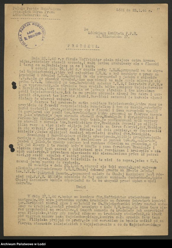 Obraz 12 z jednostki "Sprawozdania ze strajków według zakładów"