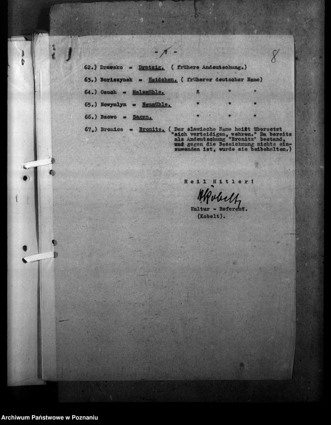 Obraz 12 z jednostki "Ortsnamenänderung - Kreis Scharnikau (Czarnków)"