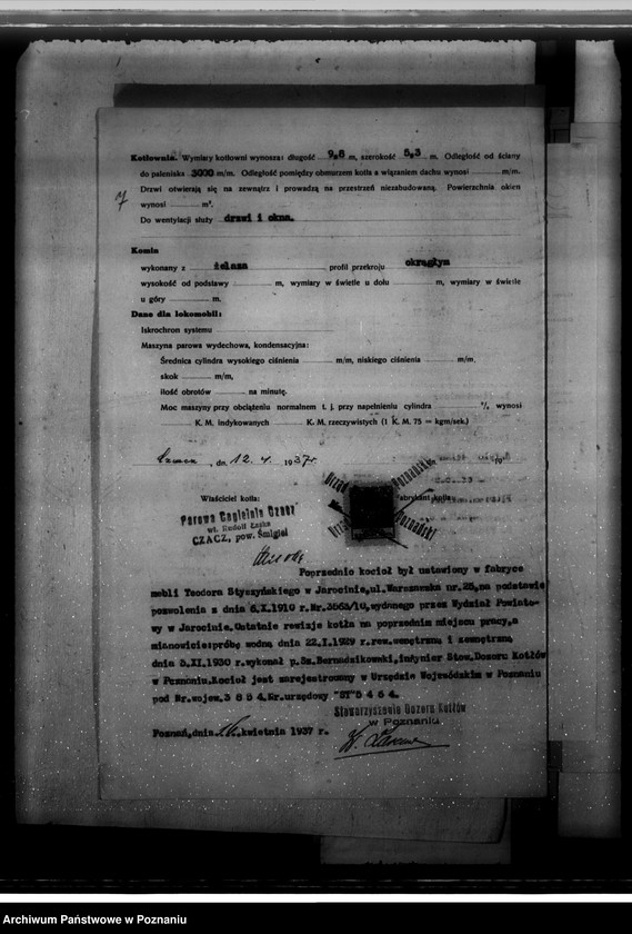 Obraz 11 z jednostki "Cegielnia w Czaczu R. Łaske, pow. kościański nr woj. kotła 3854"