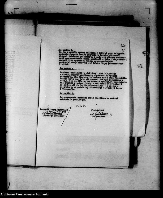 Obraz 14 z jednostki "Protokoły z zebrań periodycznych I instancji /naczelników władz i urzędów niezespolonych z terenu poszczególnych powiatów omawiające ogólną sytuację polityczną i społeczno-gospodarczą"