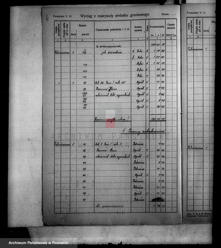 Obraz 8 z jednostki "Operat wyłączeń w myśl art.4 i 5 ustawy o reformie rolnej majątku Falmierowo powiatu wyrzyskiego mikrofilm"