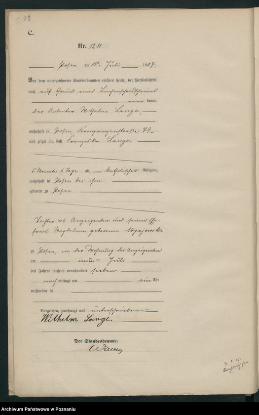 Obraz 18 z jednostki "Księga miejscowa zgonów tom III [Rejestr główny zgonów]"