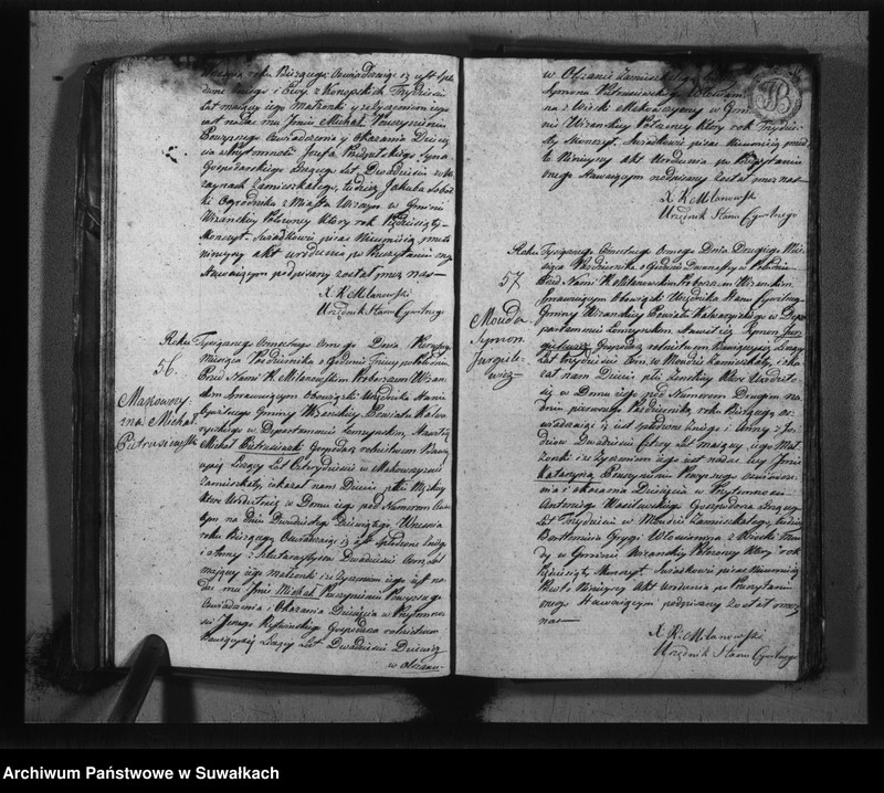 image.from.unit.number "Księga do zapisywania aktów cywilnych urodzenia gminy wiżajńskiey, departamentu łomżyńskiego, powiatu kalwaryjskiego"