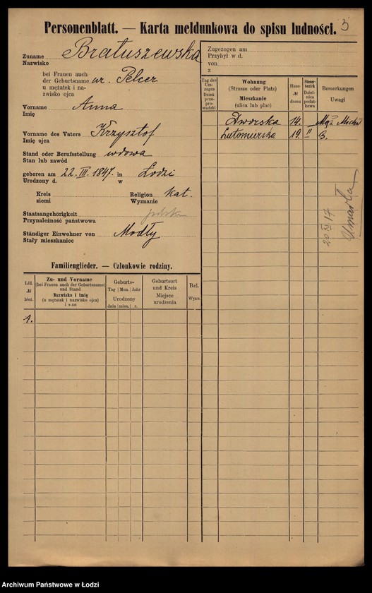 image.from.unit.number "[Spis ludności Łodzi] Bratus - Braune"