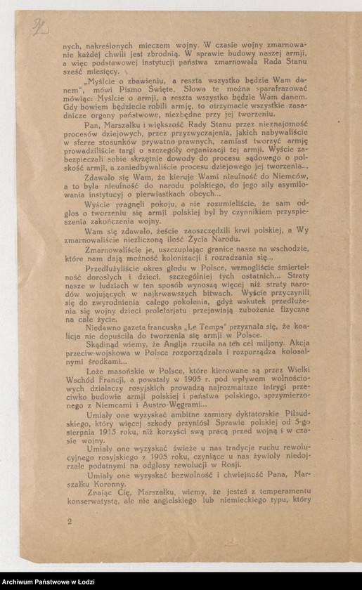 Obraz 2 z jednostki "[List otwarty Władyława Sudnickiego do marszałka Koronnego Włacława Niemojowskiego]"