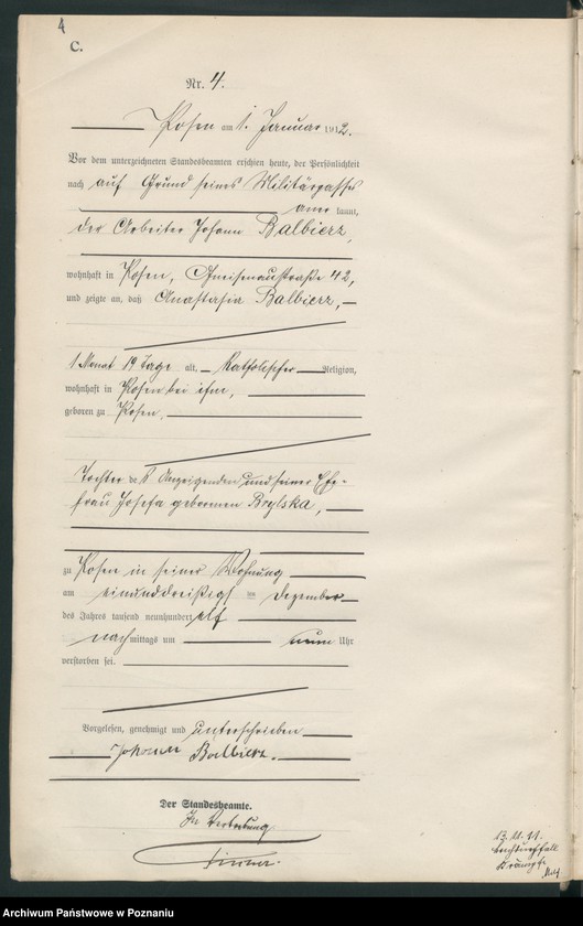 Obraz 6 z jednostki "Księga miejscowa zgonów tom I [Rejestr główny zgonów]"