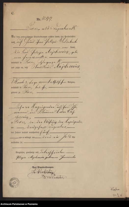 Obraz 4 z jednostki "Księga miejscowa zgonów tom VII"