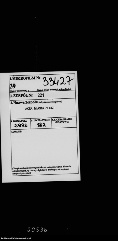 Obraz 2 z jednostki "O izmerenji zemel´ gor. Lodzi i sostavlenji plana"