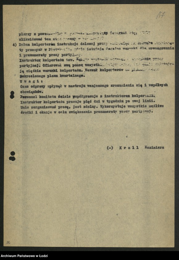 Obraz 19 z jednostki "Kolportaż - sprawozdania instruktora [wojewódzkiego] z wyjazdów w teren"