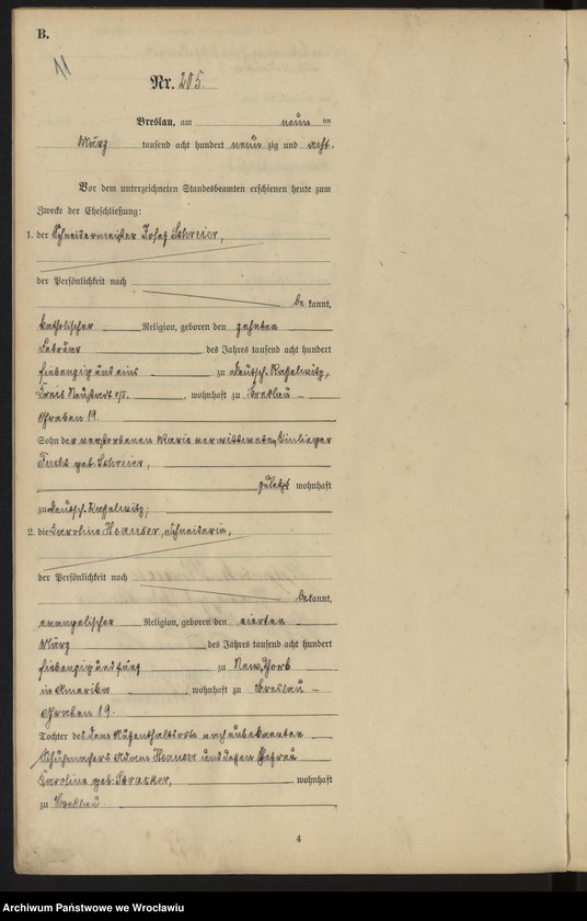 image.from.unit.number "Heiraths-Haupt-Register Breslau I 1898 Band 2"