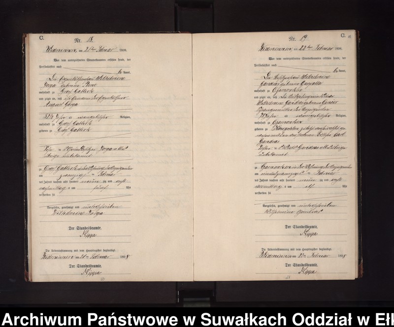 image.from.unit.number "Sterbe-Neben-Register des Preussischen Standes-Amtes Widminnen Kreis Loetzen"