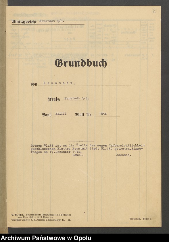 Obraz 5 z jednostki "Grund Akten für Blatt (150 stadt) Neustadt 1854 Eigenthümer: Pelzel Karolina"