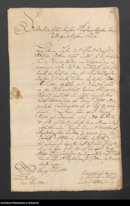 image.from.unit.number "Naukritten und Gatteritz, H. [Haupt] A. [Amt] Brandenburg [Pokarmin]. Acta den Consens zu einem Anlehen von 3000 Thlr. [Thaler]"