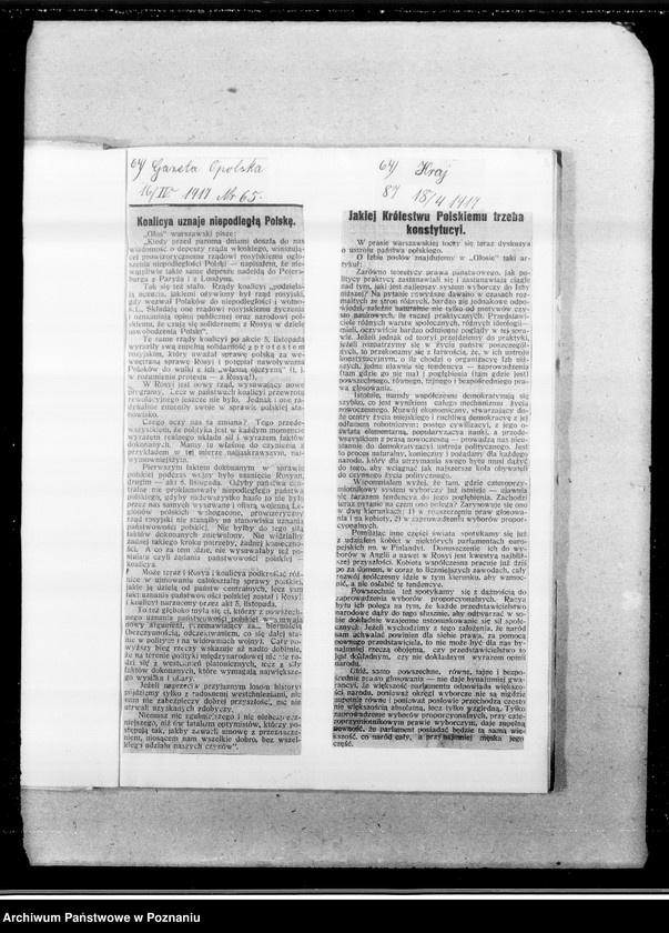 Obraz 7 z jednostki "Niepodległa Polska [wycinki prasowe]"