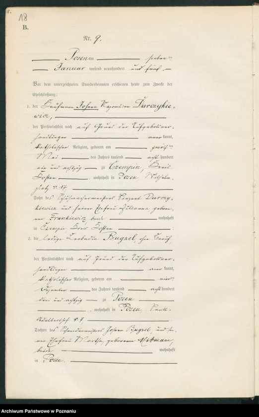 Obraz 19 z jednostki "Księga miejscowa małżeństw tom I"