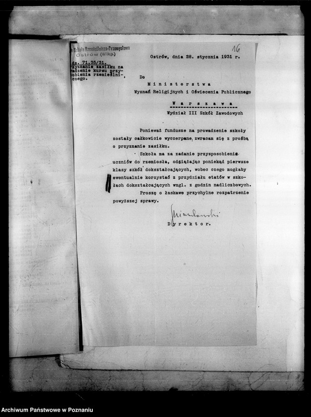 Obraz 20 z jednostki "Miejska Szkoła Rzemieślniczo-Przemysłowa- Ostrów [budżet na rok 1932]"