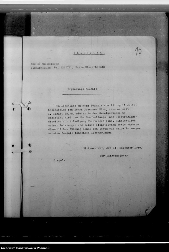 Obraz 14 z jednostki "Hinz, Johannes - komisarz obwodowy"