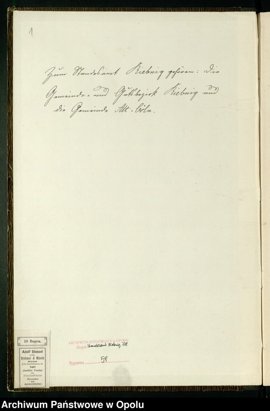 Obraz 4 z jednostki "Heiraths-Neben-Register Standes-Amt Riebnig 1898"