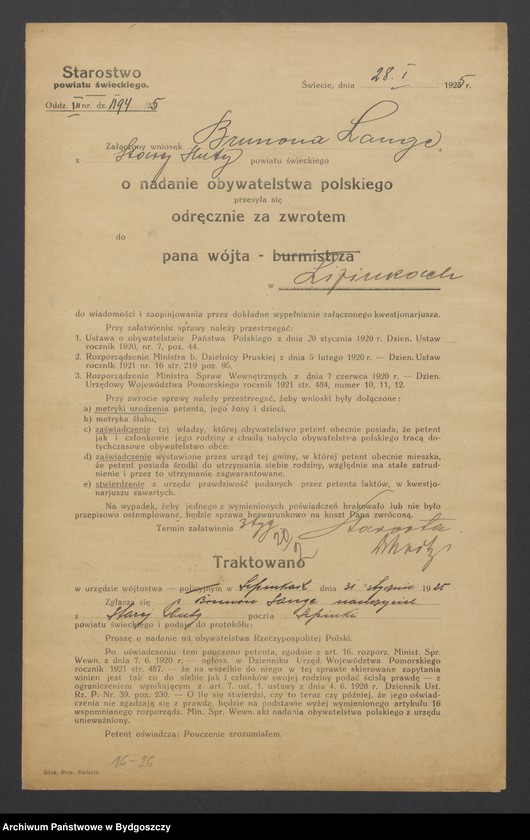 image.from.unit.number "Nadanie obywatelstwa polskiego Brunonowi Malesowi Langemu"