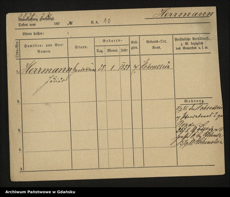 image.from.unit.number "Karty meldunkowe: Herrmann Julianne - Herrmann Wilhelmine"