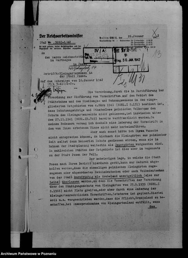 Obraz 17 z jednostki "Korespondencja i plany sytuacyjne ogródków działkowych w Poznaniu"