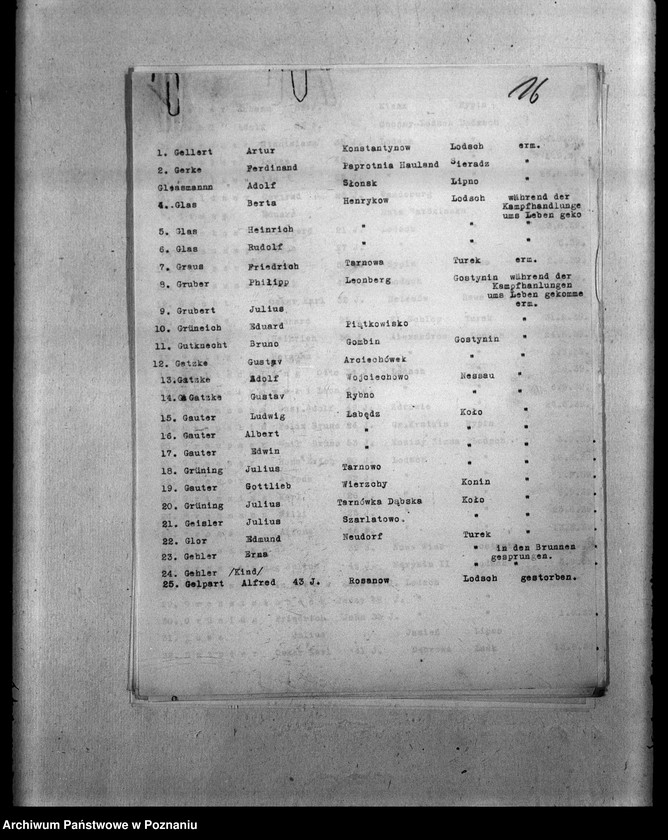 Obraz 20 z jednostki "Zweigstelle Litzmannstadt (Łódź) Alfabetinke Totenlisten"