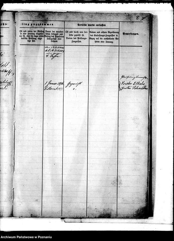 Obraz 12 z jednostki "Buch zur Eintragung der Lehrlinge und Gesellen für die Innung des Böttchergewerks."