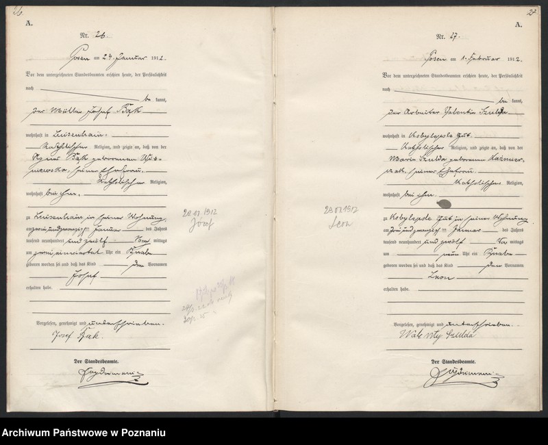 Obraz 16 z jednostki "Księga miejscowa urodzeń [Rejestr główny urodzeń]"