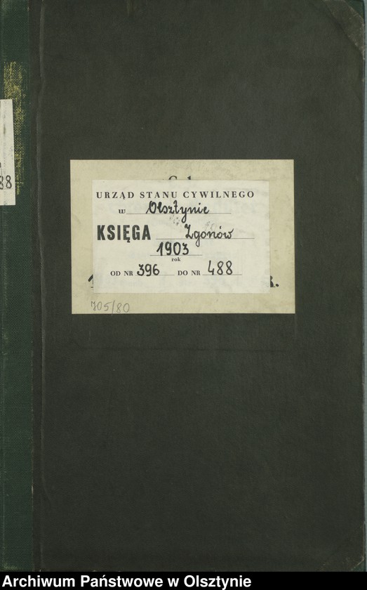 image.from.unit.number "Sterbe-Haupt-Register Tom II,Nr 396 - 488"