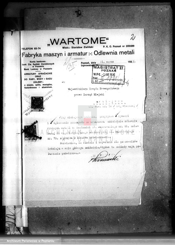 Obraz 6 z jednostki "Zieliński St. Wartoma odlewnia metali Poznań /zatwierdzanie urządzenia/"