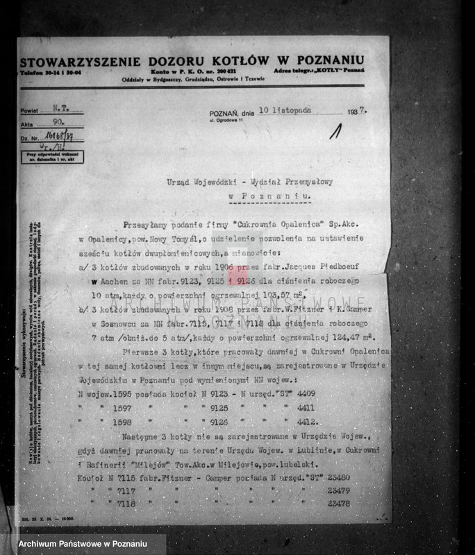 Obraz 5 z jednostki "Cukrownia Opalenica Spółka Akcyjna, pow. N. Tomyśl nr woj. 1595"