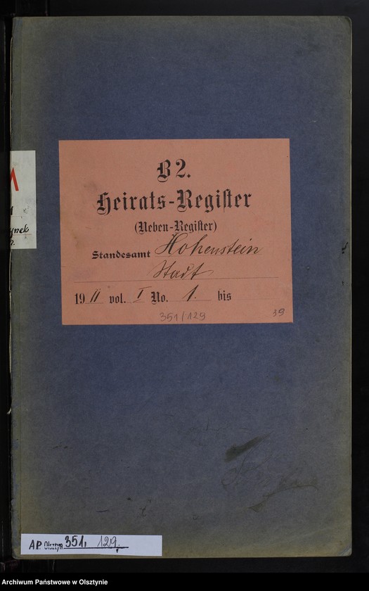 image.from.unit.number "Heirats-Neben-Register Nr 1 - 19"