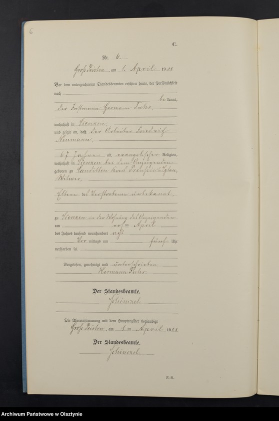 Obraz 8 z jednostki "Sterbe-Neben-Register Nr 1 - 23"